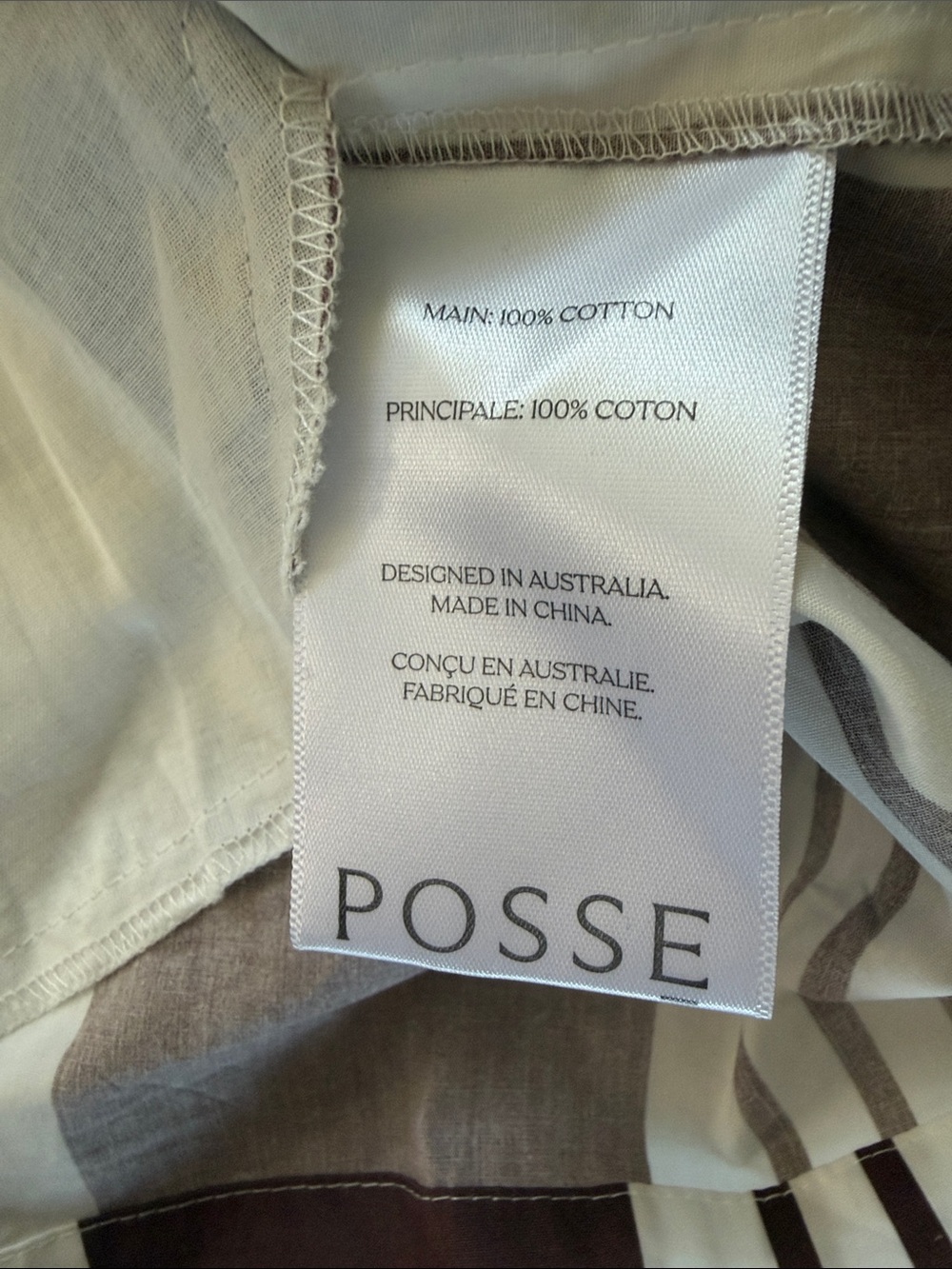 Posse Rosie Mini Dress Chocolate Brown Stripe Medium - Picture 6 of 8
